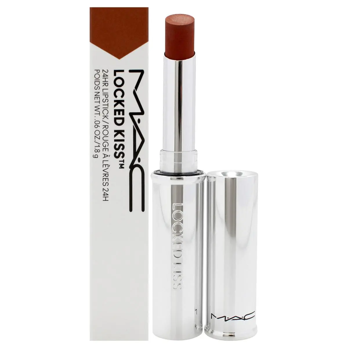 3 Pack Locked Kiss 34 Hr Lipstick - 85 Poncy by Mac For Women - 0.06 oz Lipstick by MAC Cosmetics
