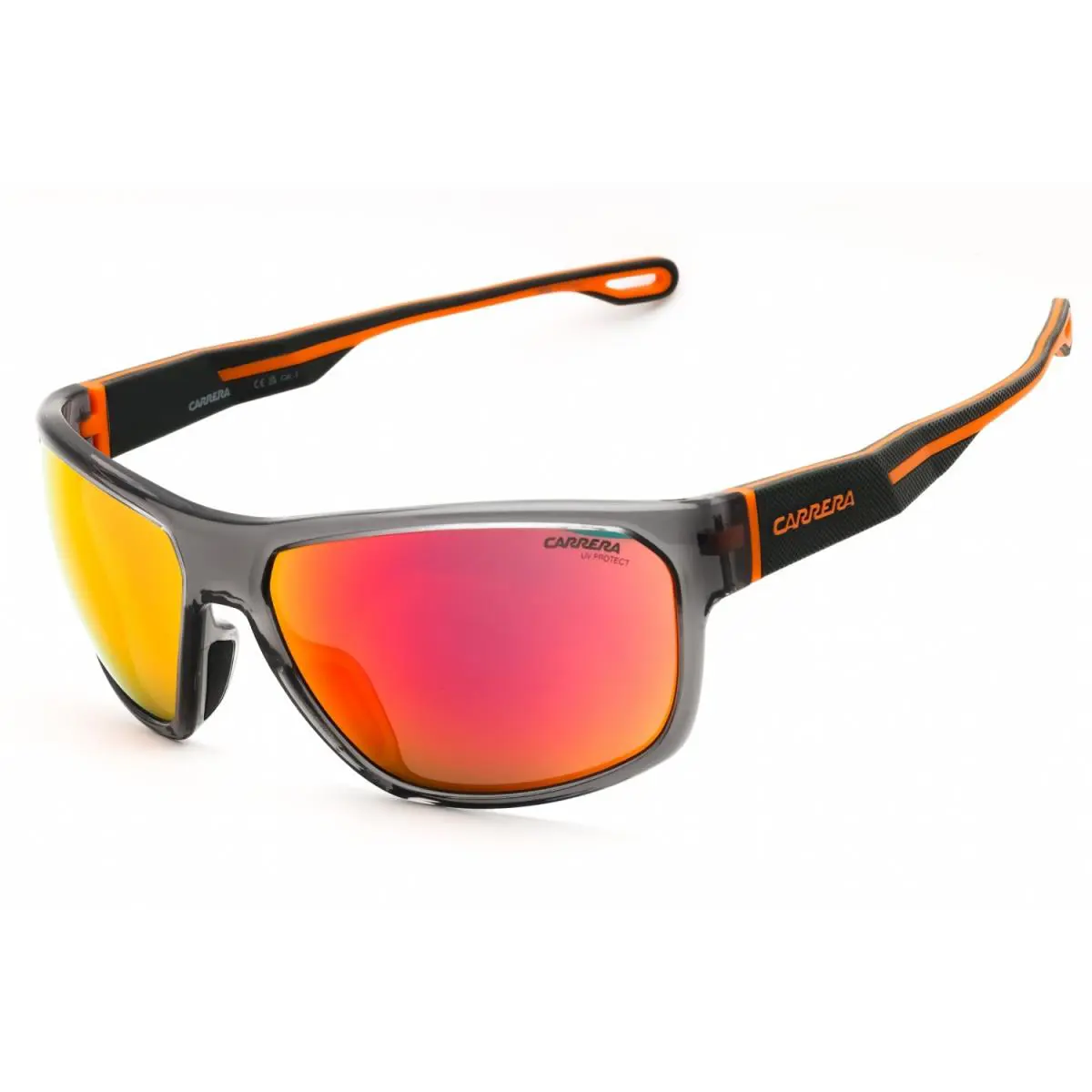 Carrera 4018 S M9L UZ Sunglasses Gray Orange Frame Red Lenses 63mm