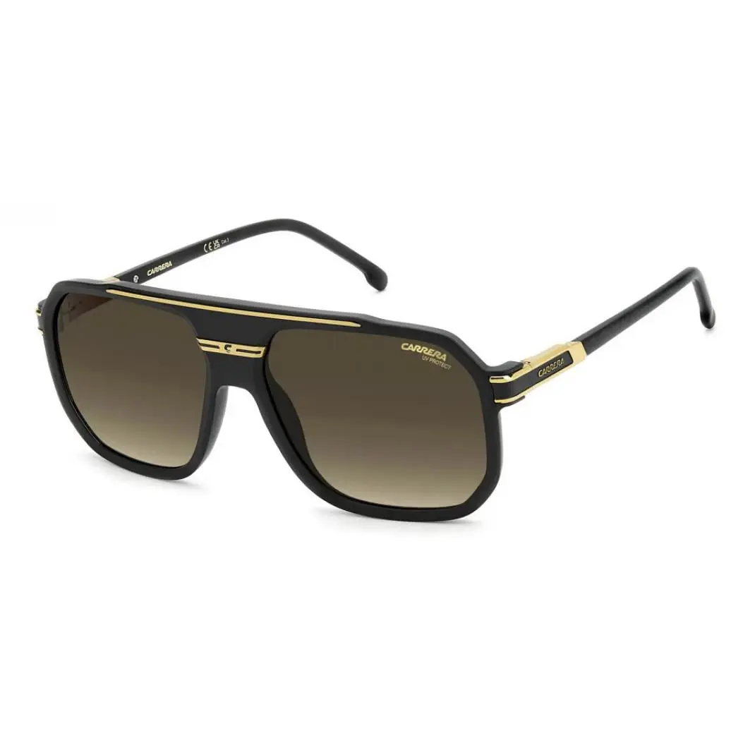 Carrera Sunglasses Carrera 1077/S 14686 Matte Black/gold Gradient Brown Lens