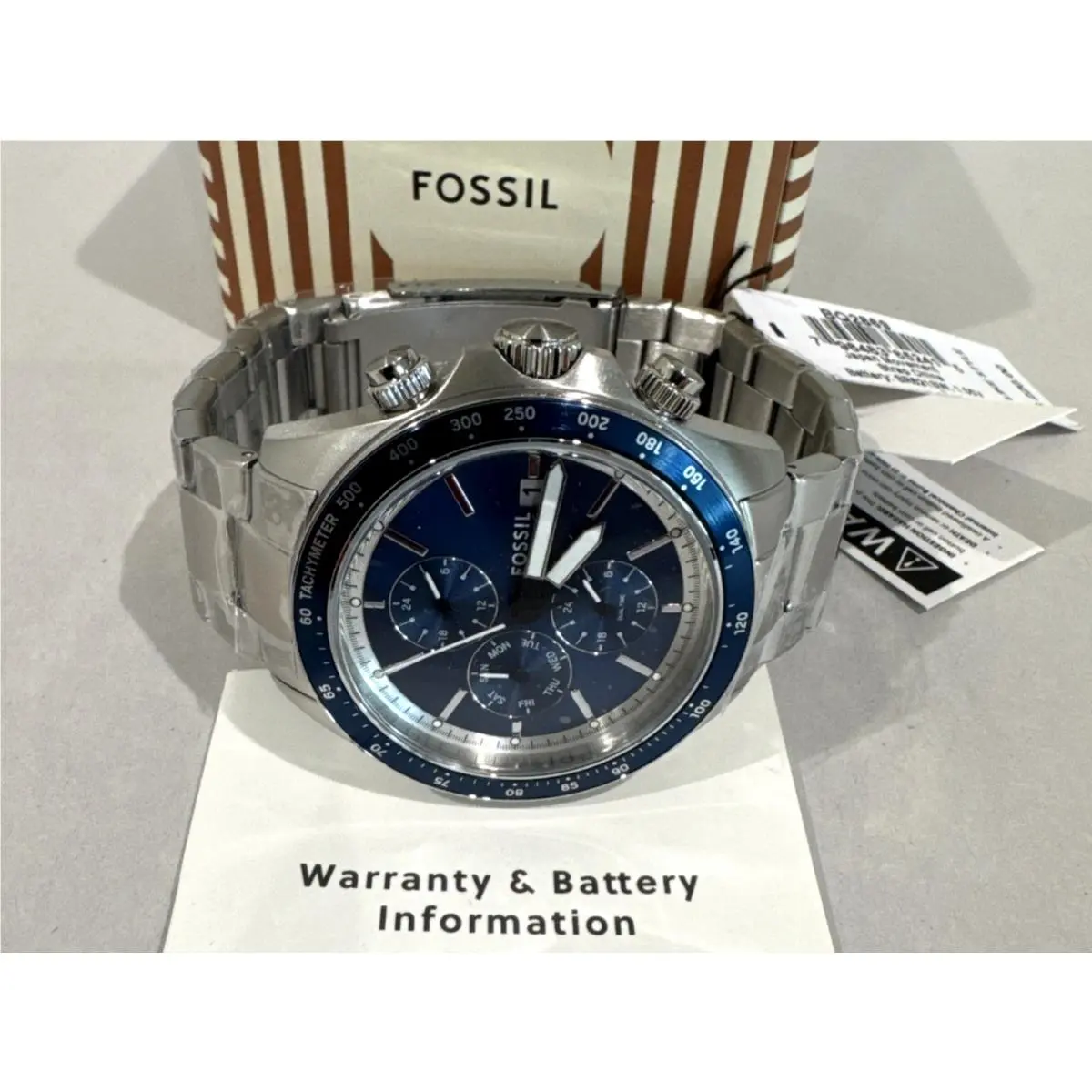 Fossil Autocross Sport Tourer Chronograph Quartz Blue Dial Men`s Watch BQ2869