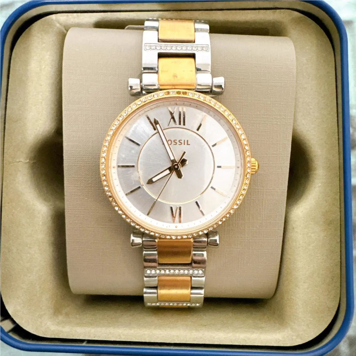 Fossil ES4342 Carlie Three-hand Two-tone Stainless Steel Watch