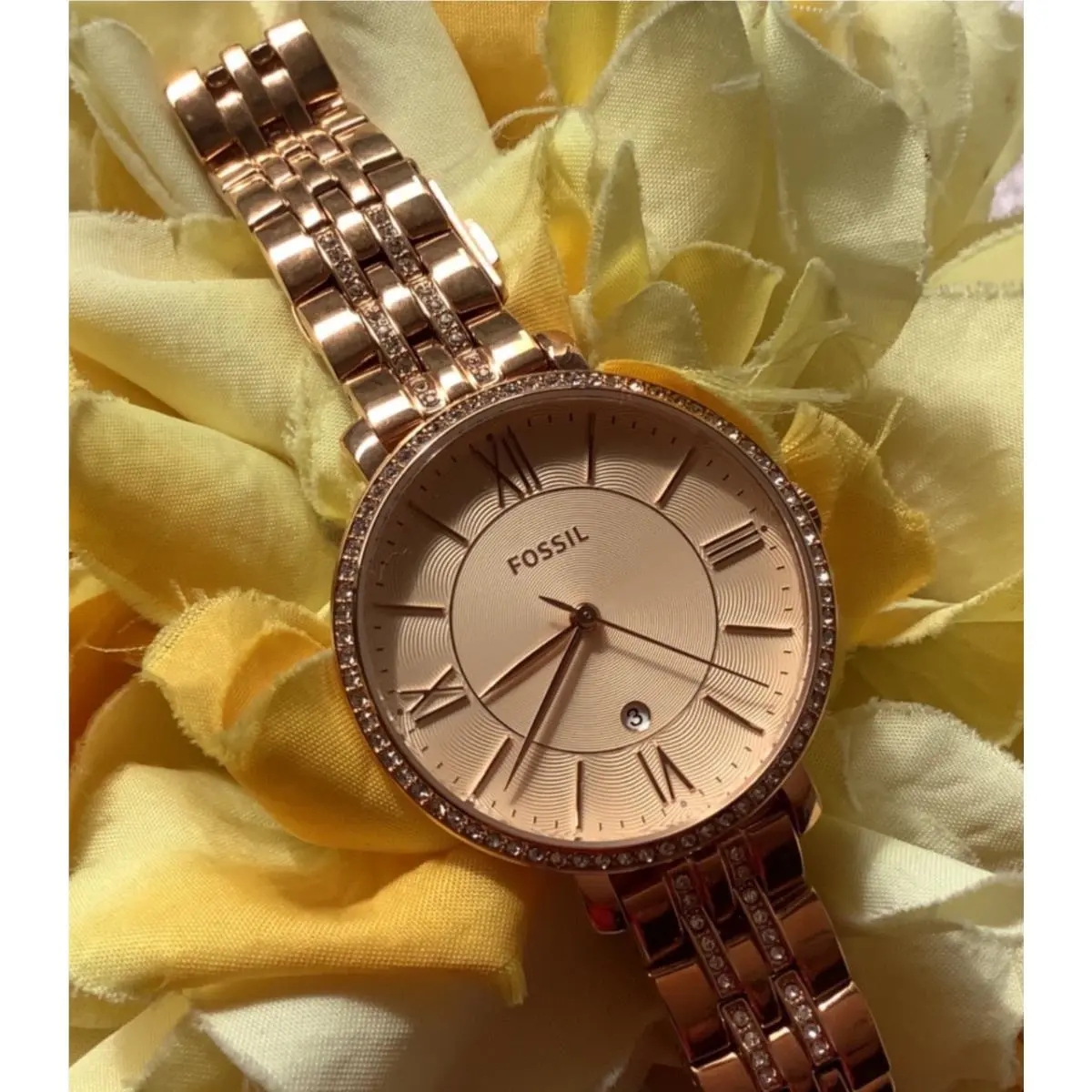 Fossil Jacqueline Crystalized Rose Gold Tone Women’s Watch 36 MM