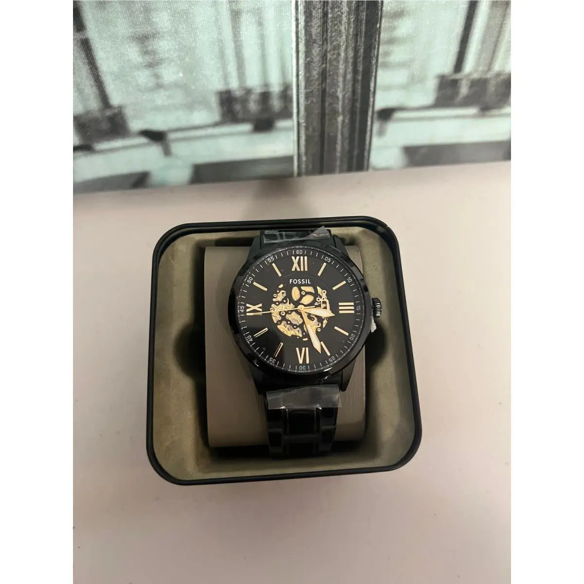 Fossil BQM7130 Flynn Three-hand Black Stainless Steel Watch