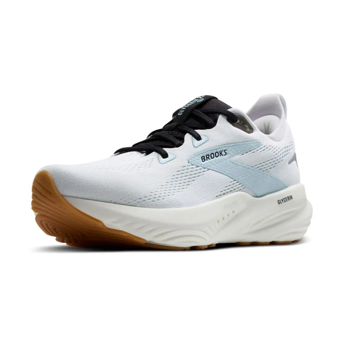 Brooks Mens` Glycerin-22 Running Shoes - Bright White/winter Sky/black - Bright White/Winter Sky/Black