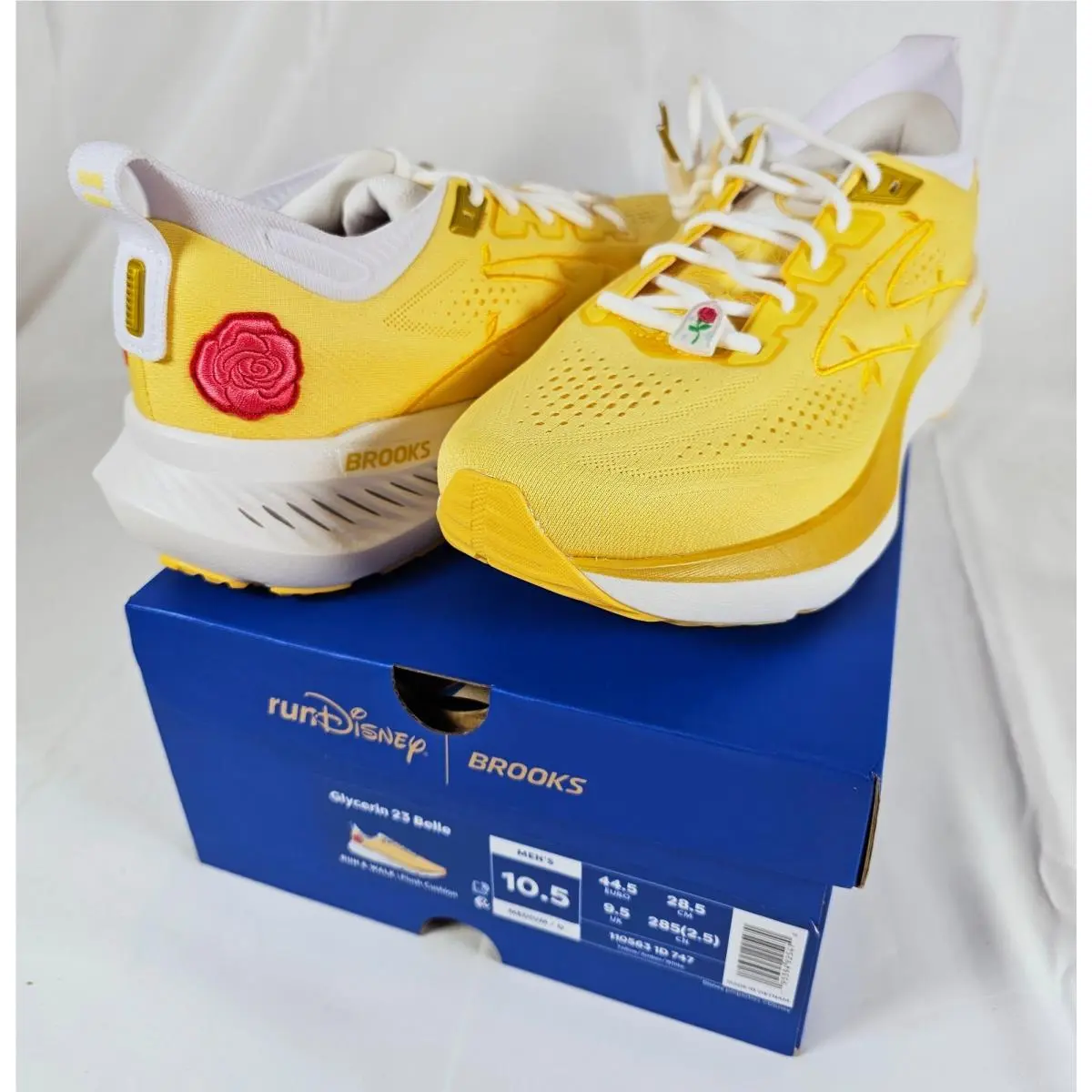 Mens 10.5 D Womens 12 D Medium Width Brooks X Run Disney Glycerin 23 Belle 2026
