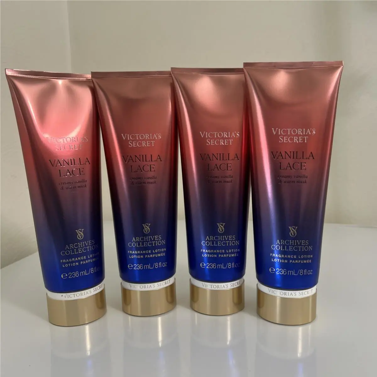 4X Victoria’s Secret Vanilla Lace Fragrance Body Lotion Cream 8 oz