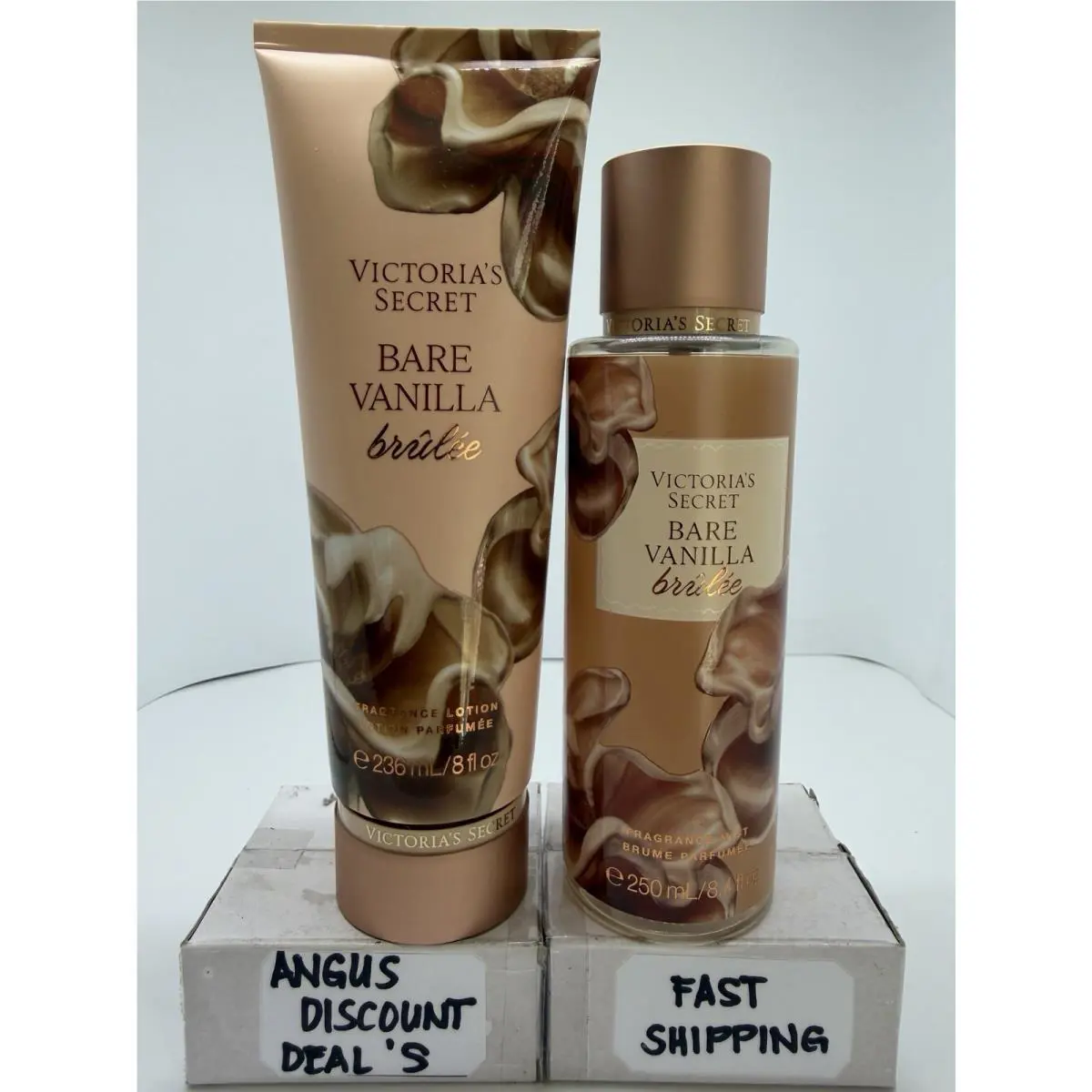 Bare Vanilla Brulee Victoria`s Secret Fragrance Mist Lotion 8.4oz 2PCS