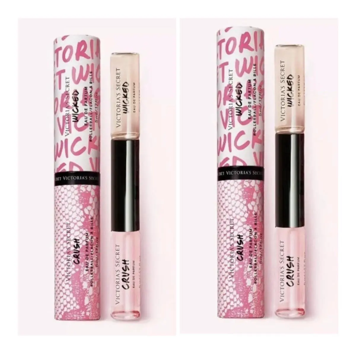 2 Victoria`s Secret Wicked / Crush Eau de Parfum Rollerball Duo .34 Fl.oz