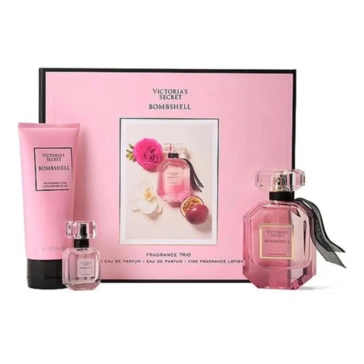 Victoria`s Secret Bombshell Fragrance Trio Gift Set Edp 1.7 Oz+0.25 oz Lotion