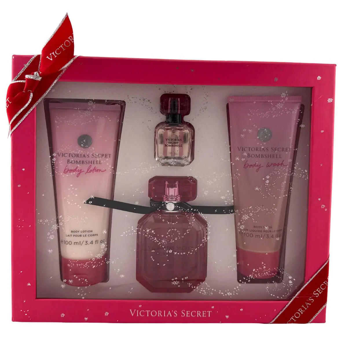 Victoria`s Secret Bombshell Perfume Gift Set Body Wash Lotion Eau de Parfum