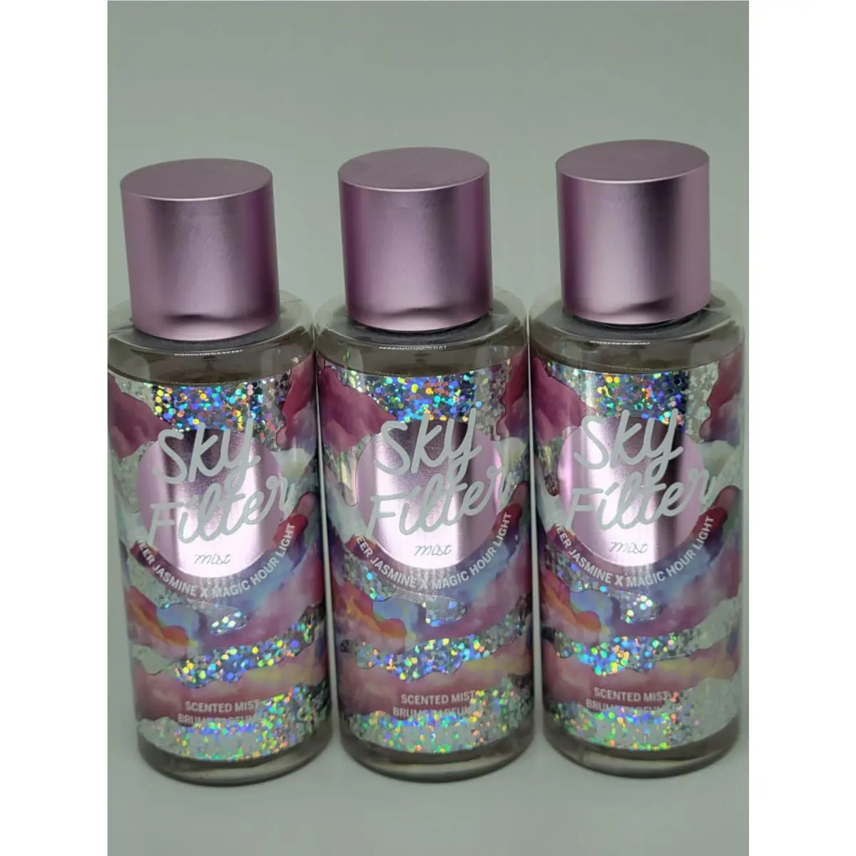 Victoria`s Secret Sky Filter Fragrance Mist 8.4oz x3