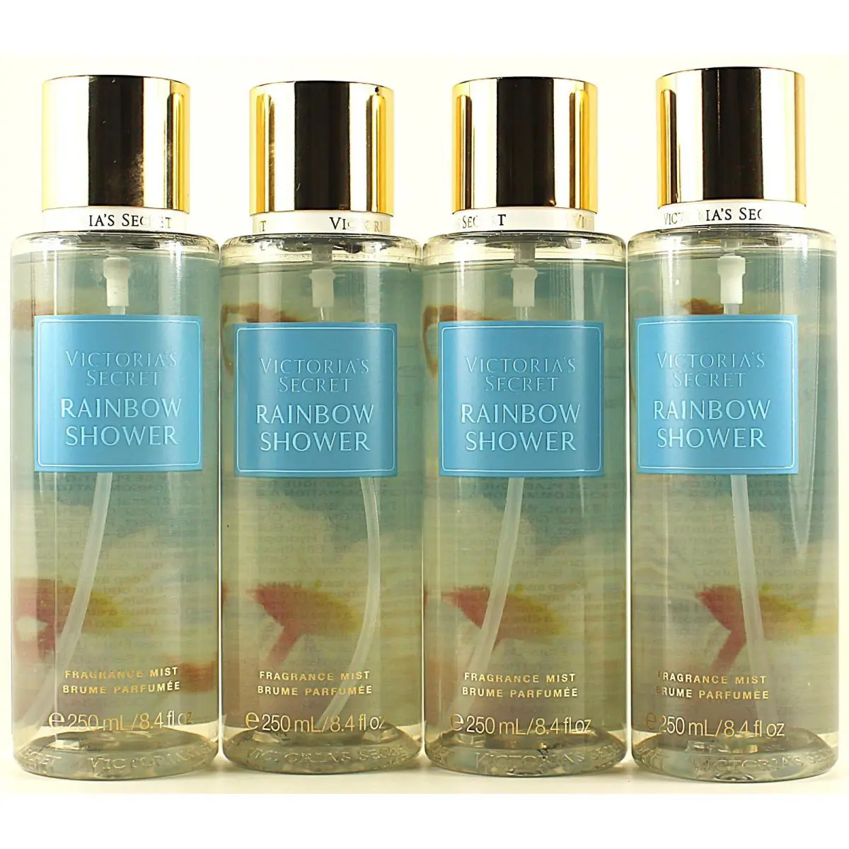 Qty 4 - Victroia`s Secret Rainbow Shower Fragrance Body Mist Spray 8.4Oz