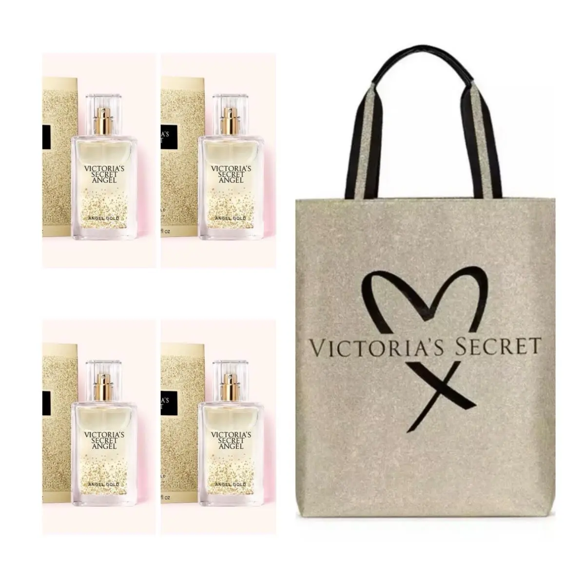 Victoria`s Secret Angel Gold Eau de Parfum 1.7 Fl.oz. 4 and VS Gold Tote Bag