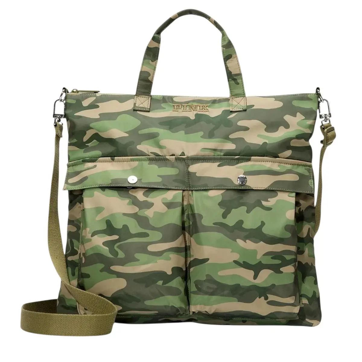 Victoria’s Secret Pink Camo 16 Nylon Cargo Tote Bag Crossbody