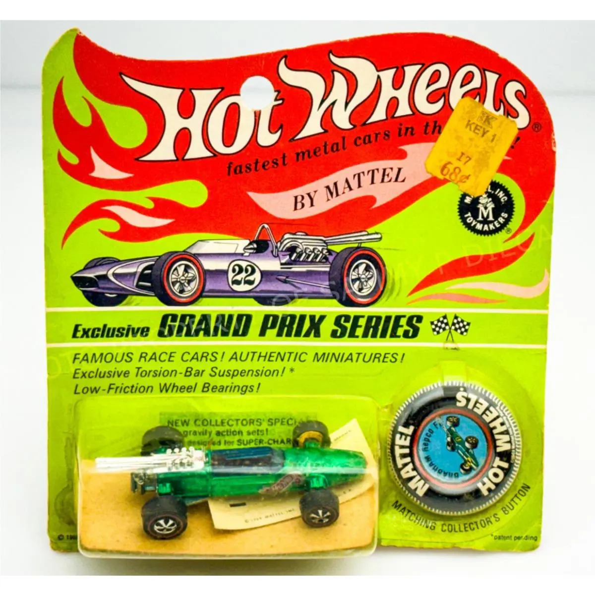 Hot Wheels Redline Brabham Repco F1 Green HK Black Interior in Blisterpack
