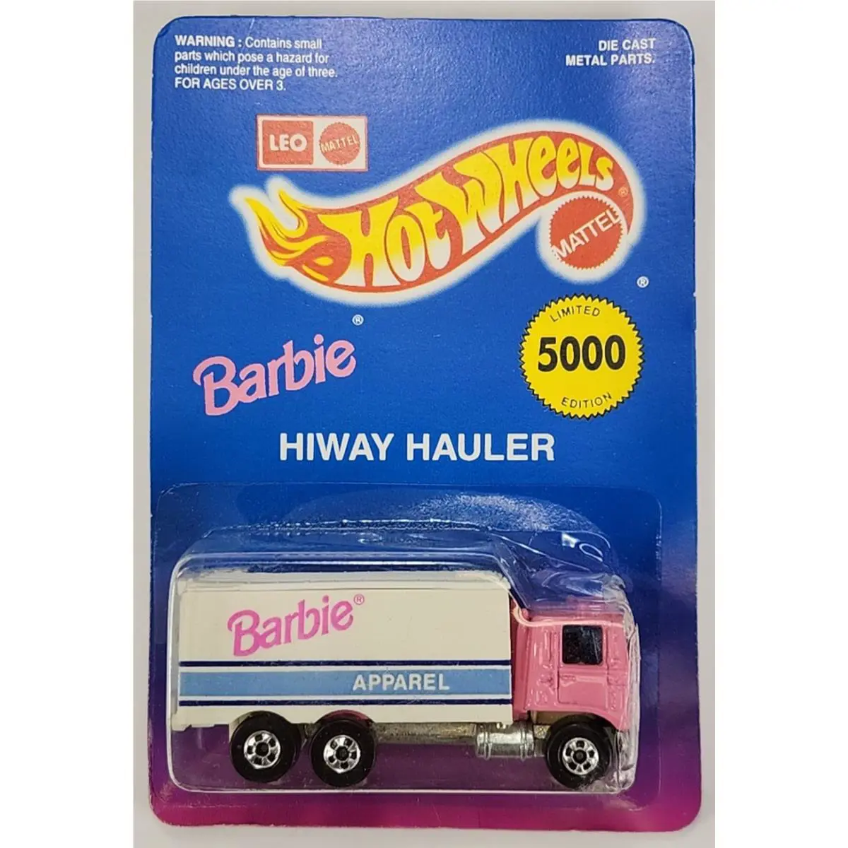 Hot Wheels Leo 1995 Limited Edition of 5000 Barbie Hiway Hauler Cracked Blister