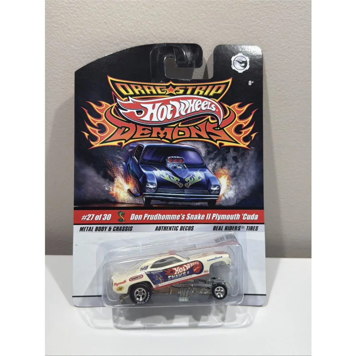Hot Wheels Drag Strip Demons 27 Prudommes Snake II Plymouth Cuda Funny Car M22