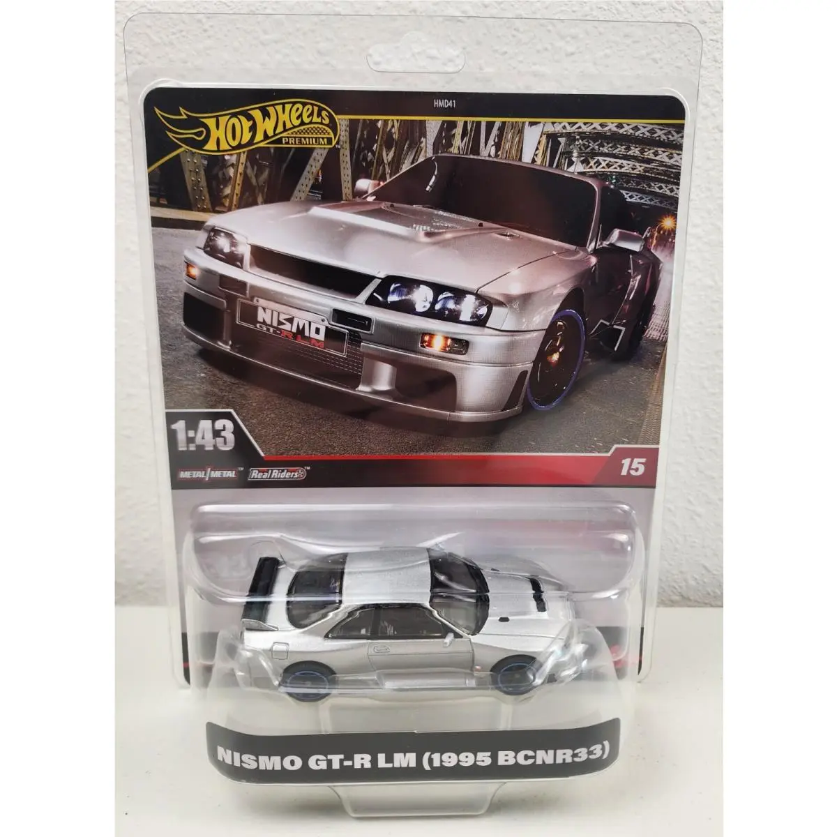 Hot Nismo Gt-r LM (1995 BCNR33) Wheels Premium 1:43 Nismo Gt-r LM 1995 BCNR33 Metal Real Riders 15