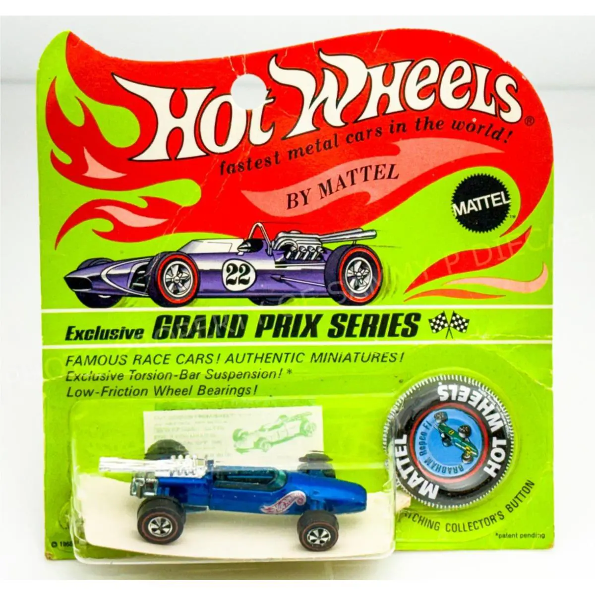 Hot Wheels Redline Brabham Repco F1 Blue HK Black Interior in Blisterpack