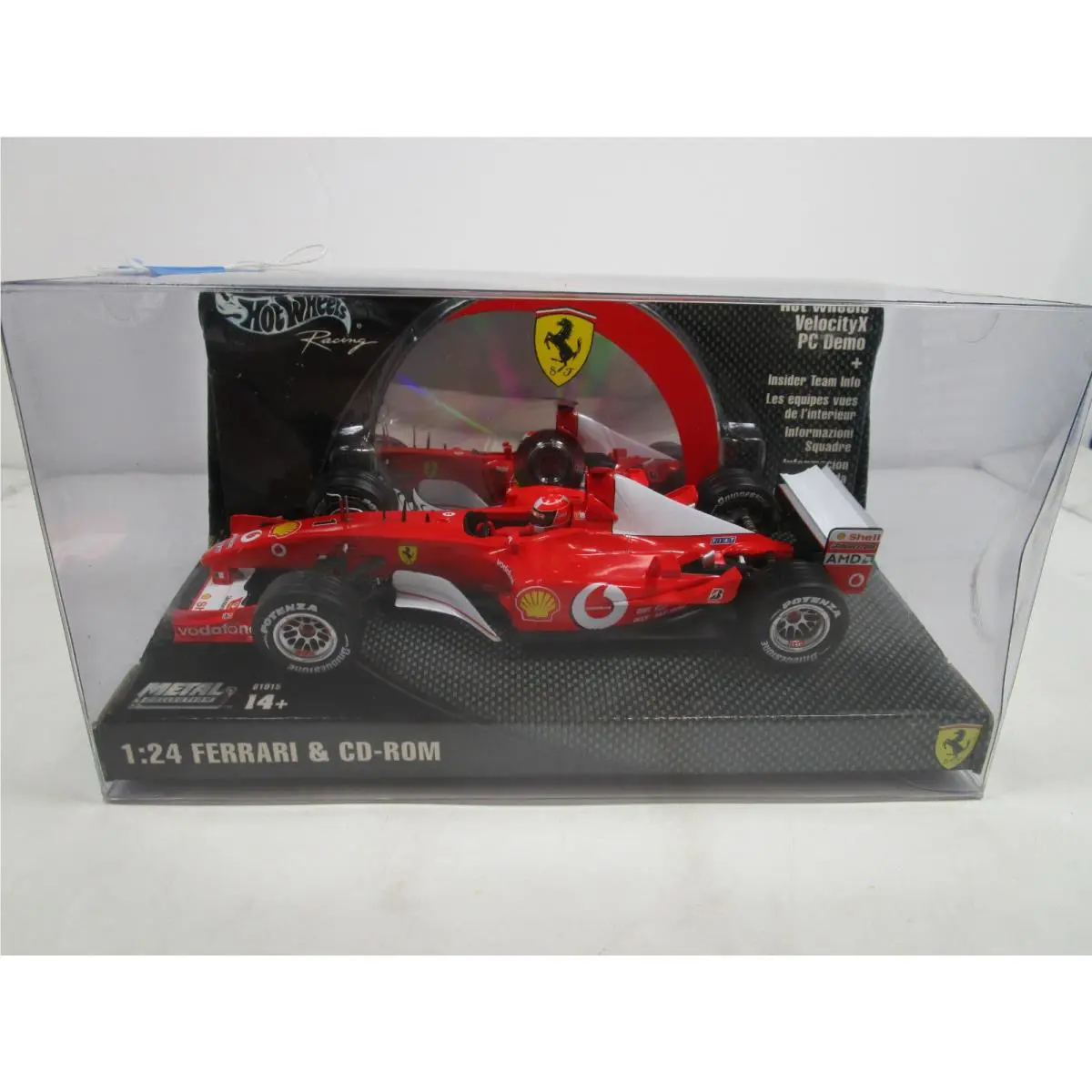 Hot Wheels 1/24 Michael Schumacher 1 Ferrari Cd-rom Formula 1 Velocity X