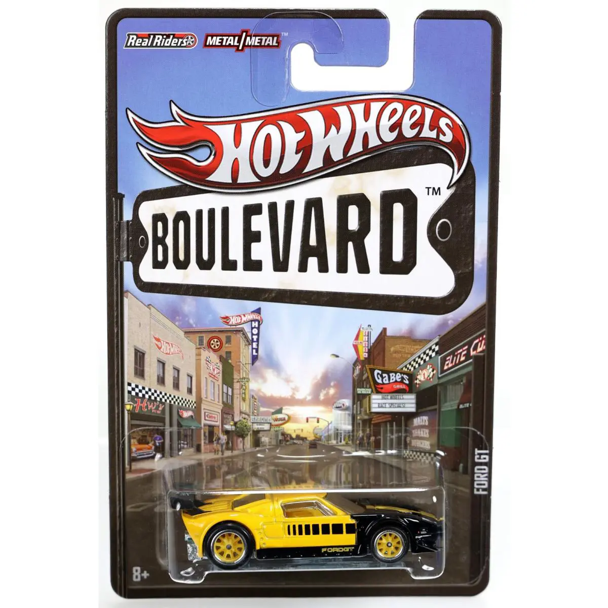 Hot Wheels Ford GT Boulevard Series - X8292 Nrfp 2012 Yellow/black 1:64