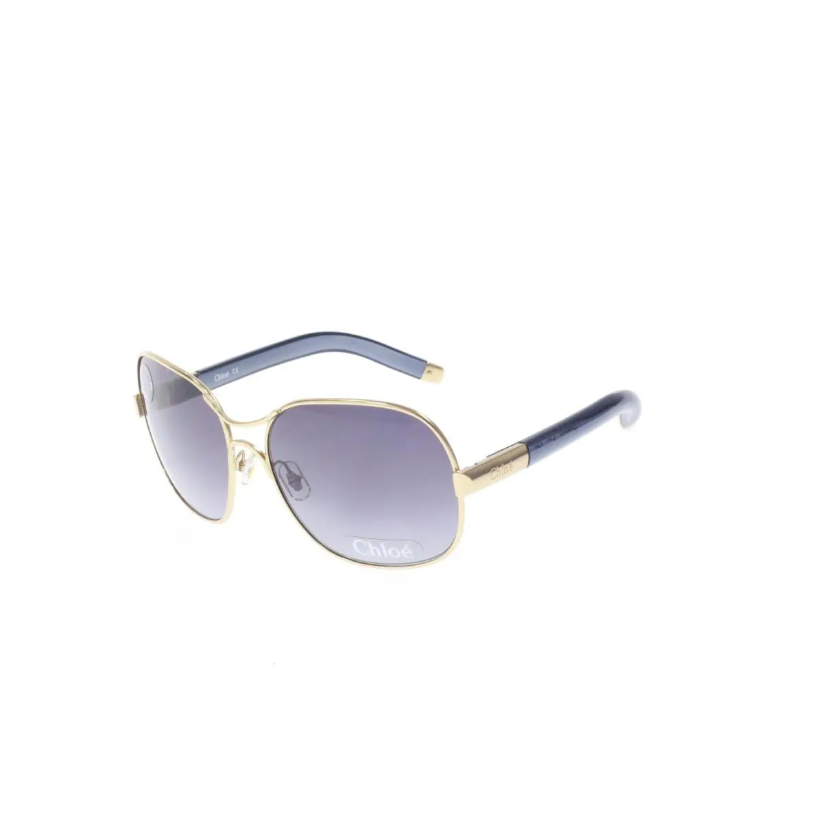 Chloe Womens Cat Eye Sunglasses OS Gold Gray Metal Plastic Two Tone Luxury Frame
