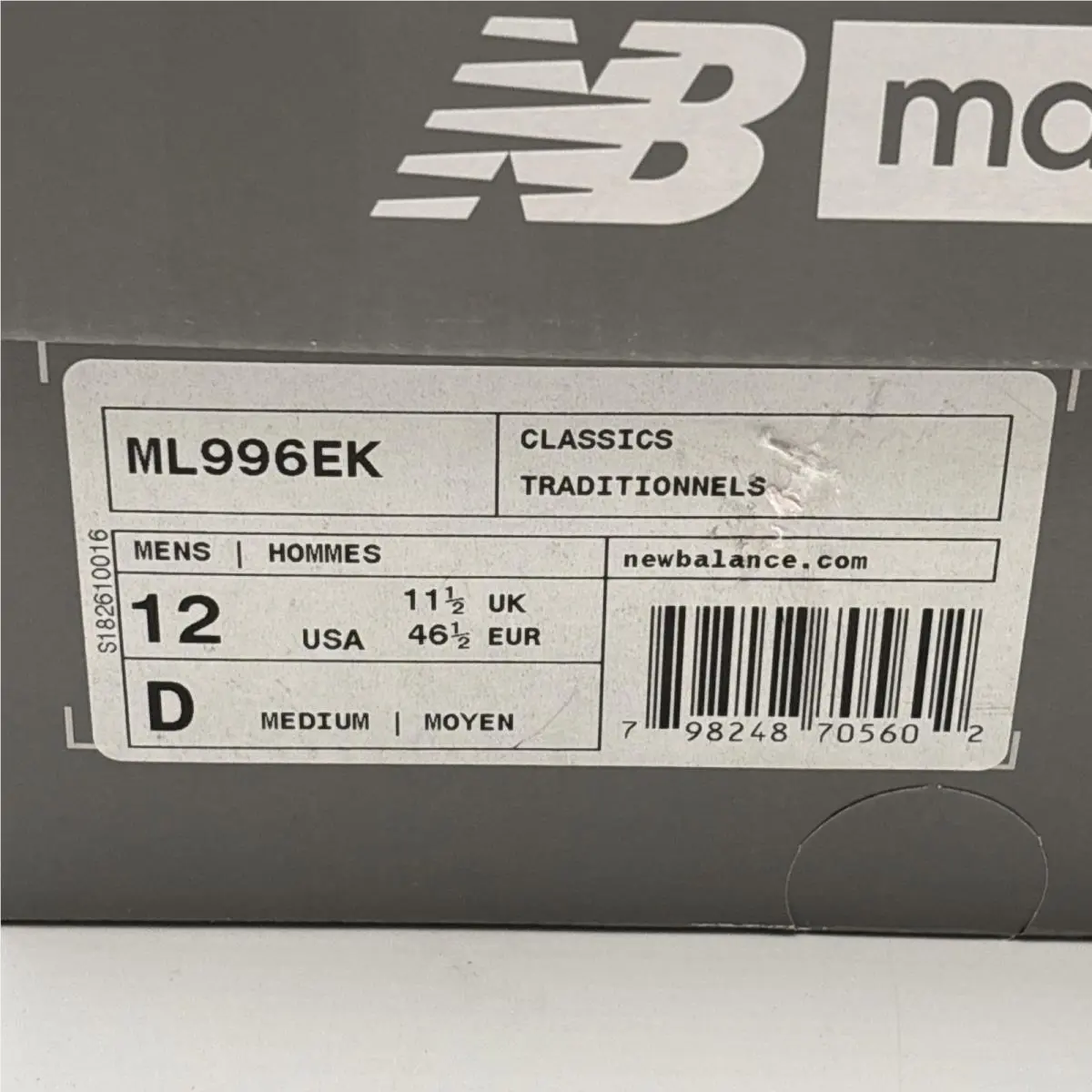 New Balance shoes - New Balance 996 - ML996EK - Black, Manufacturer: Black, Gold, Grey (UPC: 0798248705602) 0