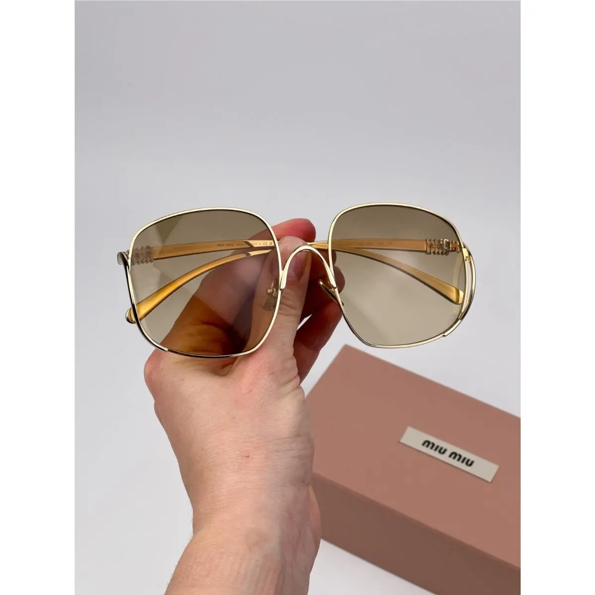 Women Sunglasses Gold Yellow Gradient Square MUA57S 5AK20S by Miu Miu