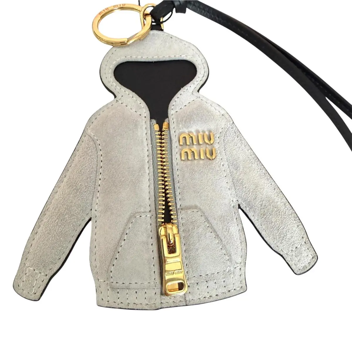 Trick 5TL530 Gray Leather Miu Hoodie Charm Keycha
