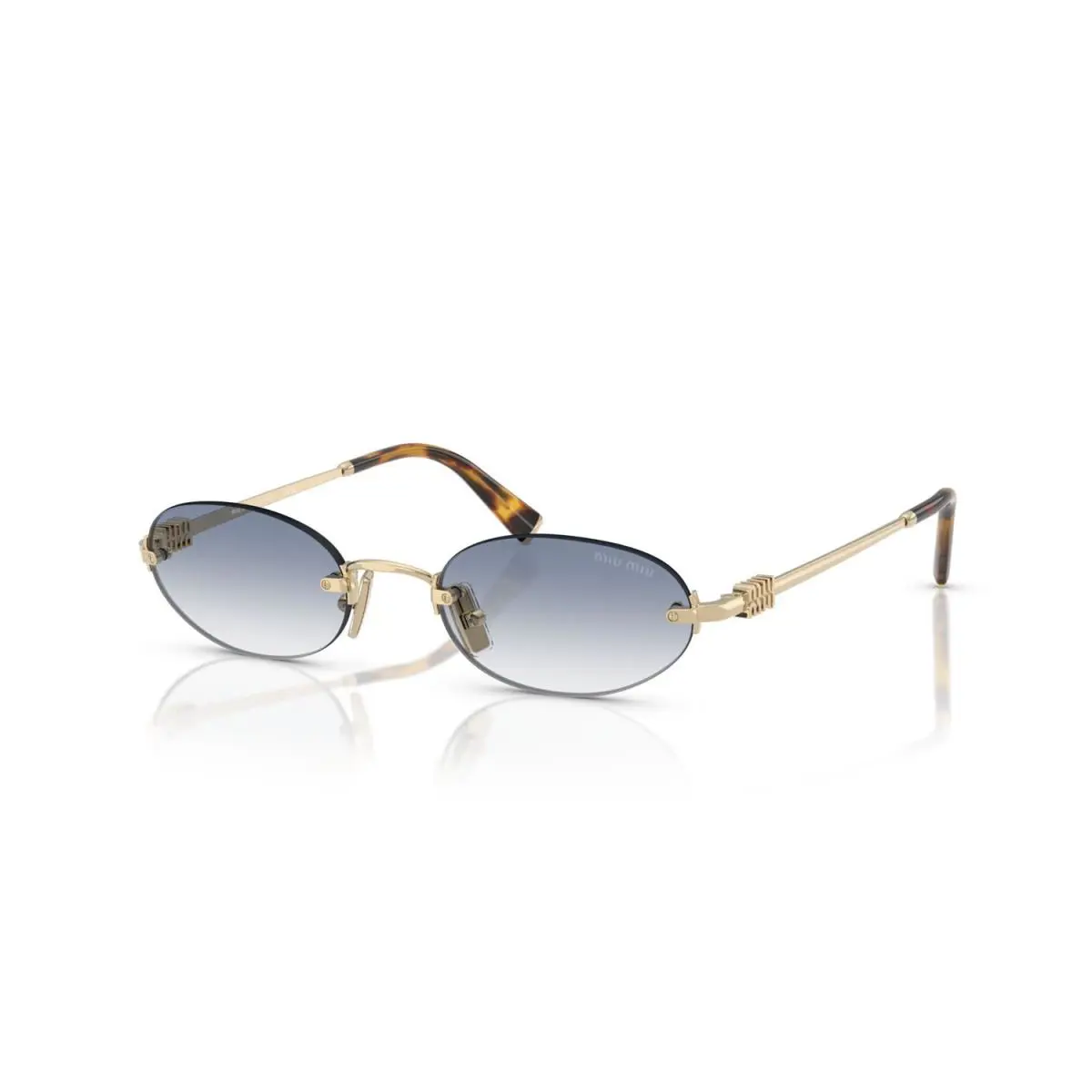 Miu Miu MUA54S ZVN80O Sunglasses 51mm Pale Gold / Clear Light Blue Gradient Lens