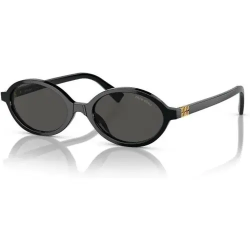 Miu Miu MU 04ZS 1AB5S0 Oval Sunglasses 50mm Black / Dark Grey Lens