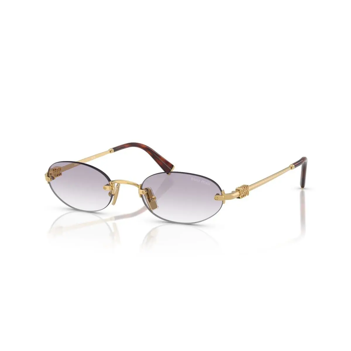 Miu Miu MUA54S 5AK04O Sunglasses 51mm Gold / Clear Dark Grey Gradient Lens