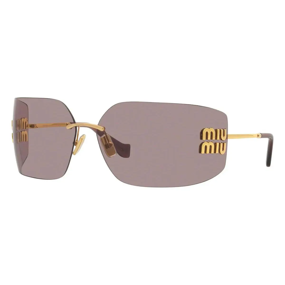 Miu Miu MU 54YS 5AK06I Gold Grey Black Sunglasses Womens 80mm Designer