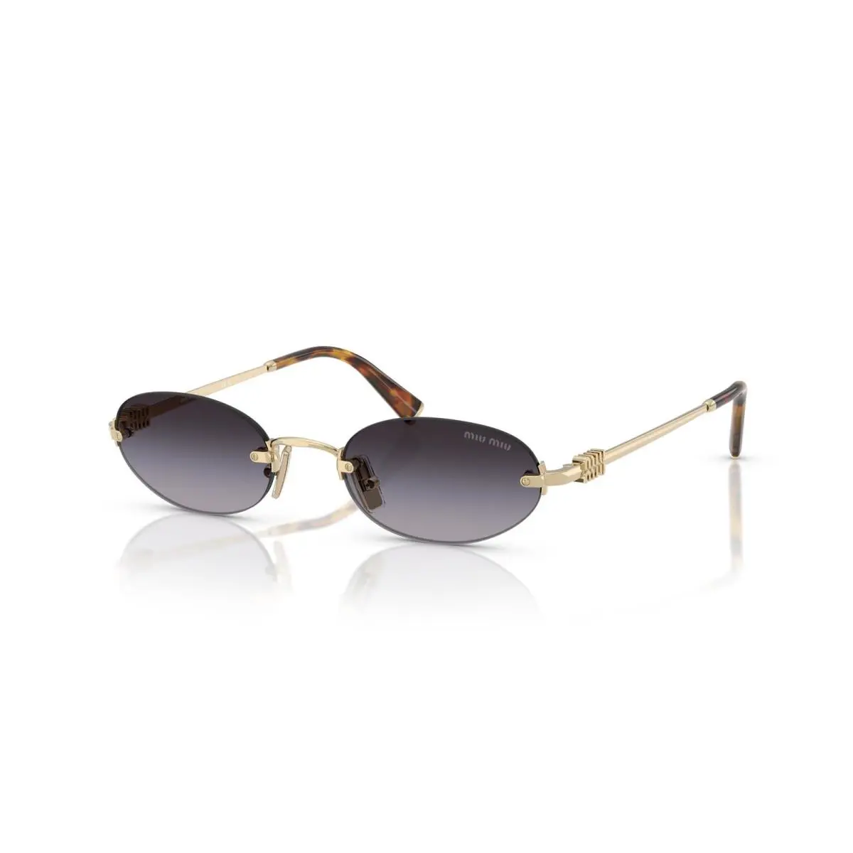 Miu Miu MUA54S ZVN5DI Sunglasses 51mm Pale Gold / Grey Gradient Lens