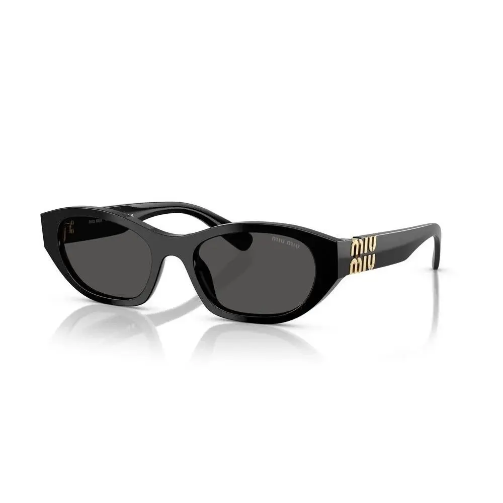 MU A03S 16K08Z Sunglasses 53mm Black / Dark Grey Solid Lens by Miu Miu