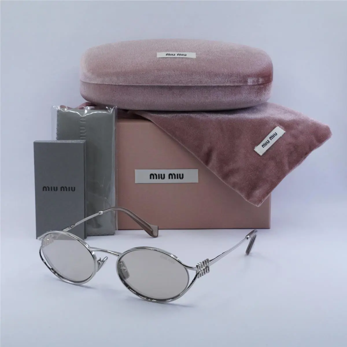 Miu Miu MU52YS 1BC10F Silver/pale Gold Mirror 54-21-125 Sunglasses
