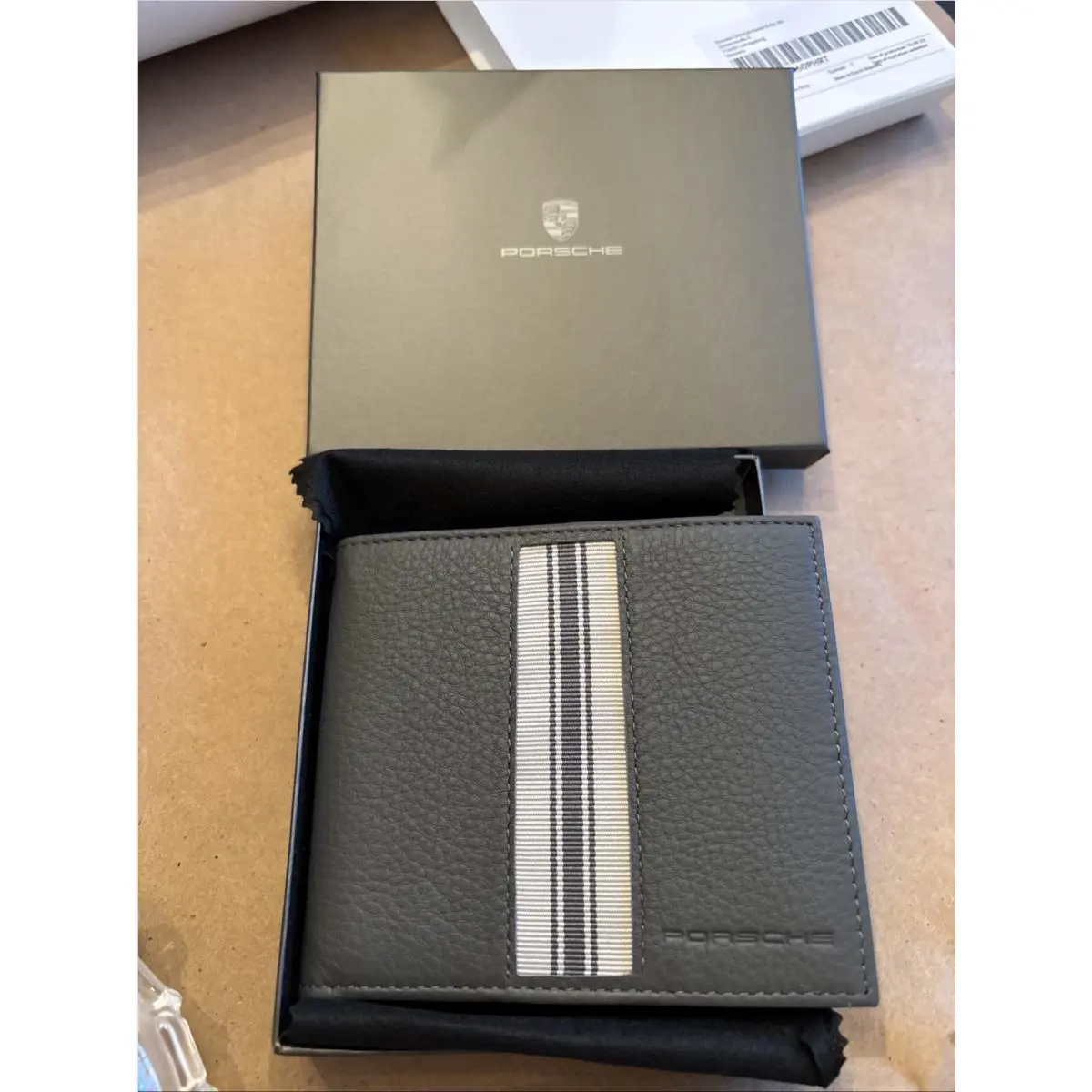 Porsche Ultra Thin Wallet Sport Classic Heritage Leather Grayp