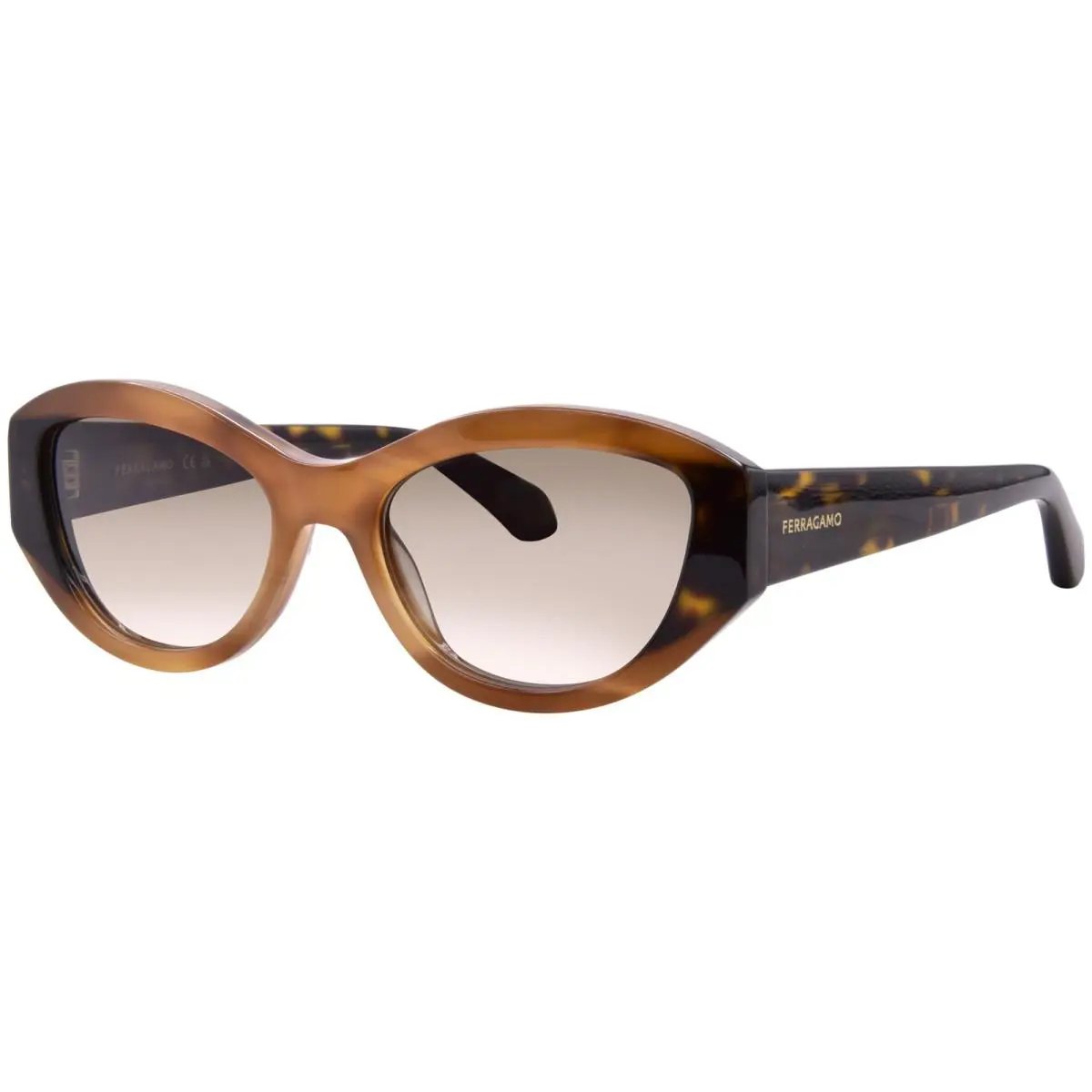 SF2104S 264 Sunglasses Women`s Honey Horn/tortoise/grey 55mm by Salvatore Ferragamo
