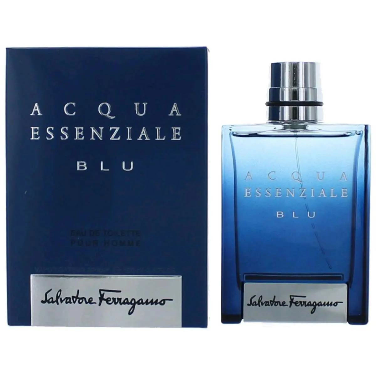 Men`s Eau De Toilette Spray Acqua Essenziale Blu 3.4 oz by Salvatore Ferragamo