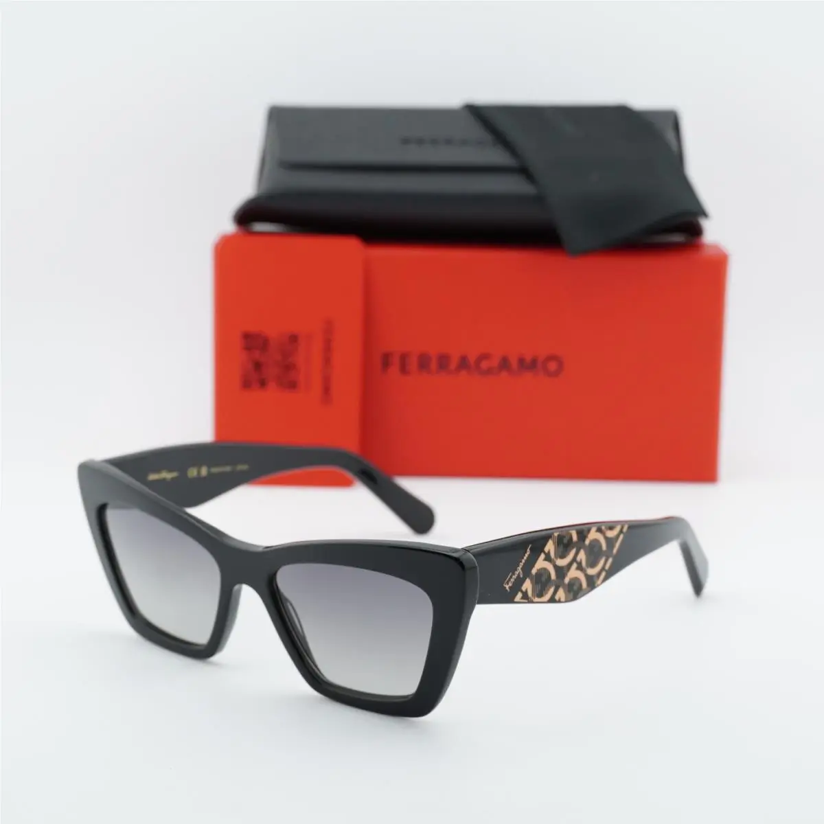 Salvatore Ferragamo SF1081S 001 Shiny Black/grey Gradient 55-17-145