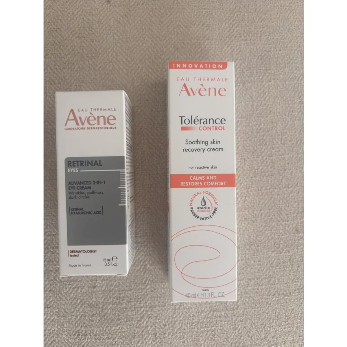 Avene Set Tolerance Control Soothing Skin Recovery Cream + Retrinal Eyes Cream