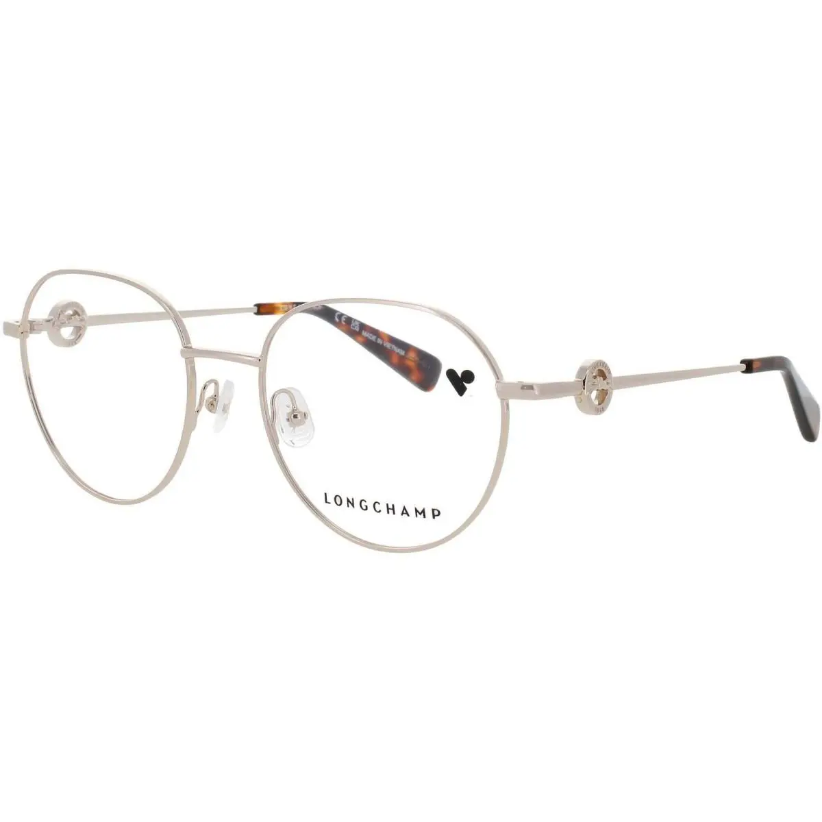 Longchamp Women`s Eyeglasses Deep Gold Metal Oval Full Rim Frame LO2165-N-710-52