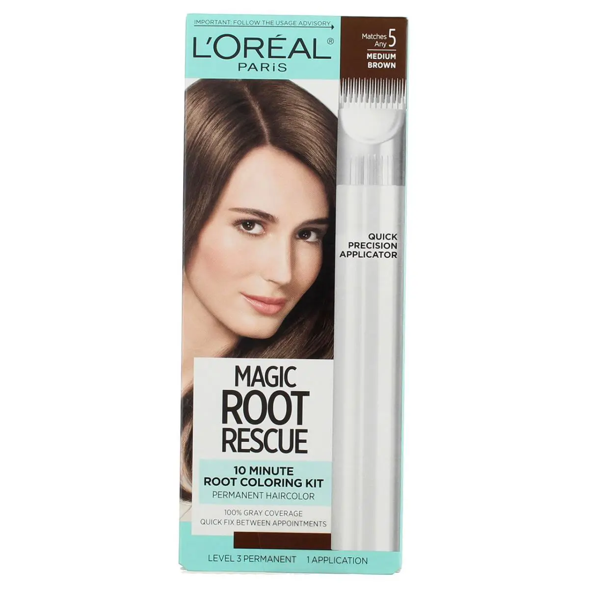 5 Pack L`oreal Paris Magic Root Rescue Permanent Hair Color Medium Brown 5 by L'Oréal
