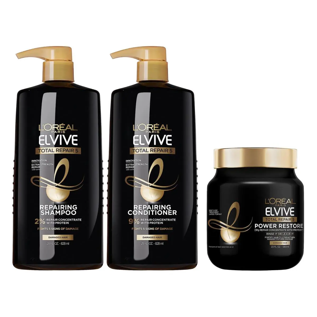L`oréal Elvive TR5 Power Restore Multi Use Treatment + Total 3 Piece Set