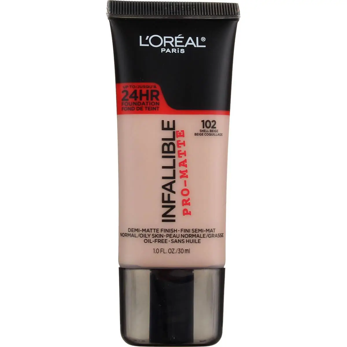 4 Pack L`oreal Paris Infallible Promatte Foundation Shell Beige 102 1 fl oz