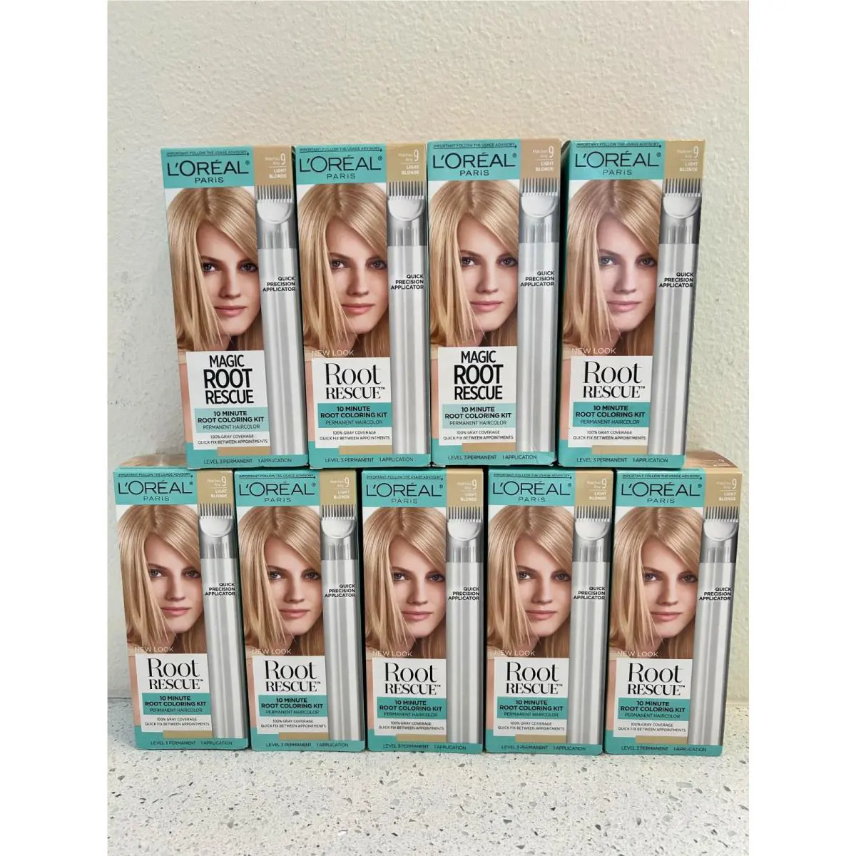 9 Pkgs L`oreal Paris Magic Root Rescue 10 Minute Root Coloring Kit Light Blonde