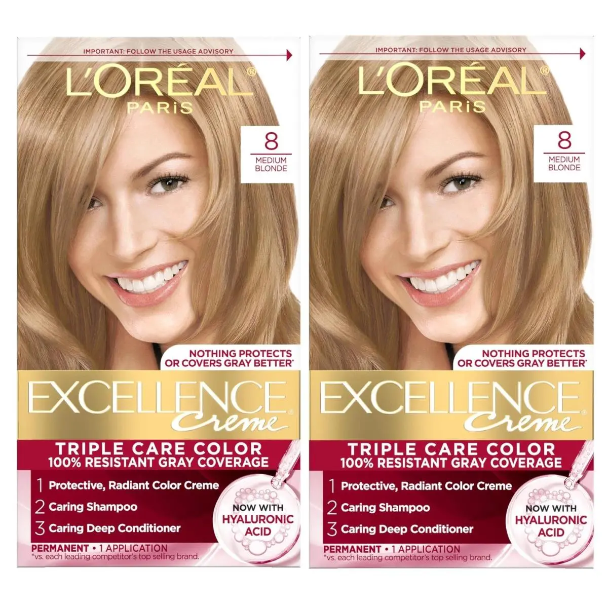 Hair Dye Permanent Color Gray Coverage 8 Medium Blonde L Oreal Paris Loreal by L'Oréal