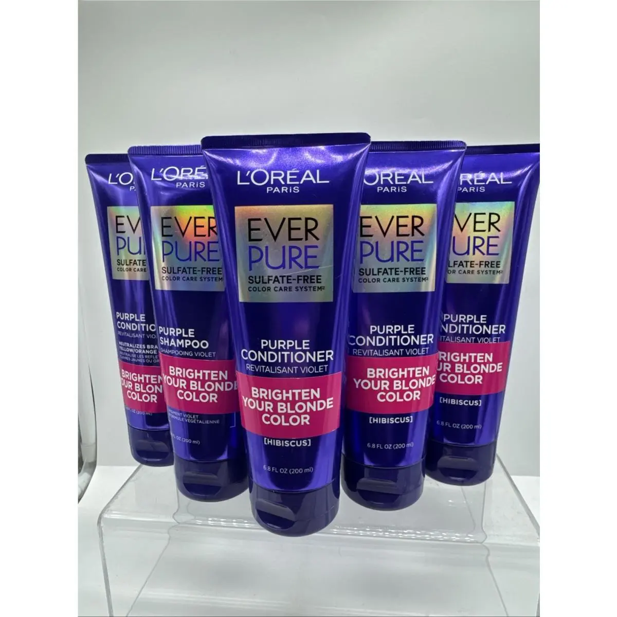 6 L`oreal Everpure Sulfate-free Brass Toning Purple Shampoo Conditioner 6.8o