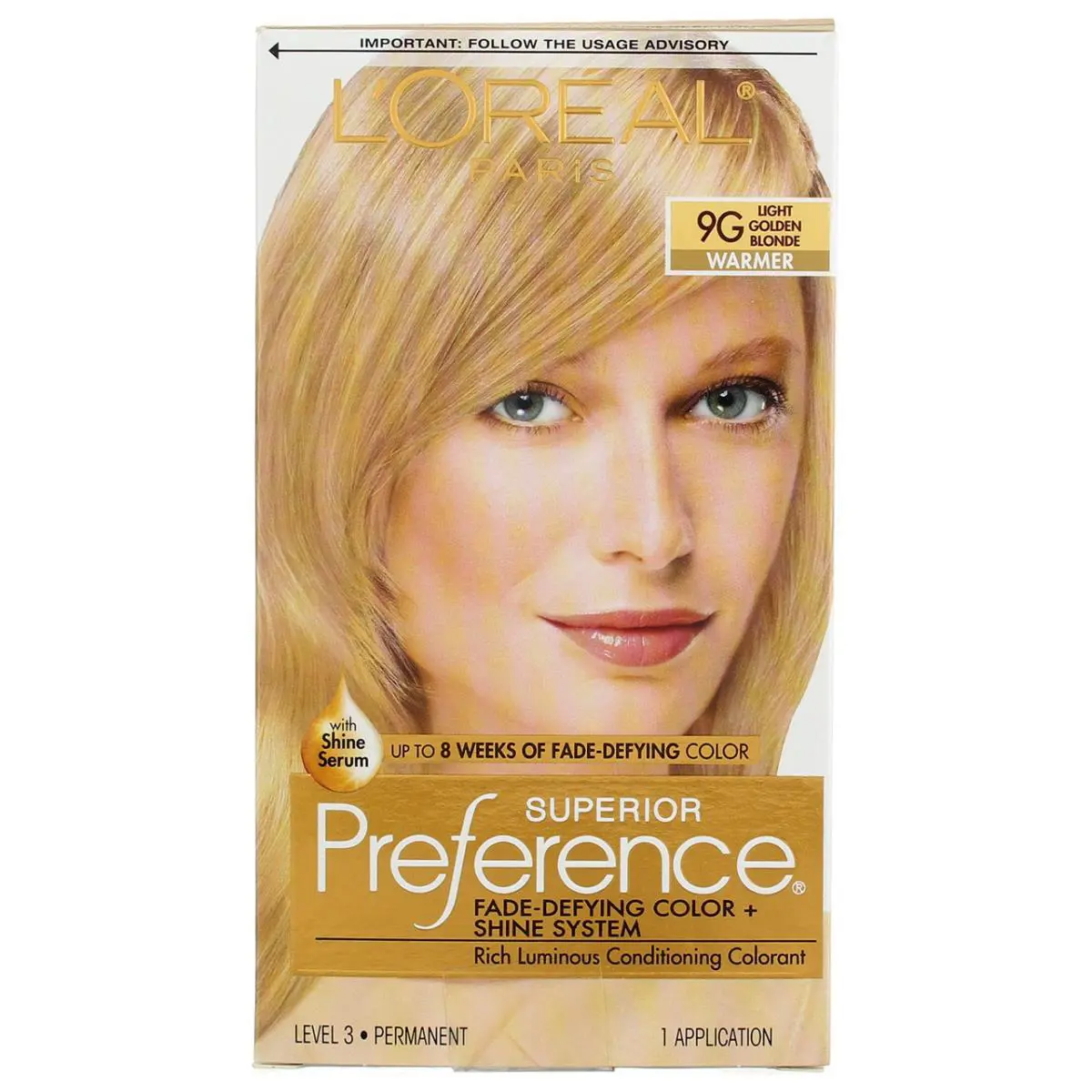 4 Pack L`oreal Paris Superior Preference Hair Color Light Golden Blonde 9G