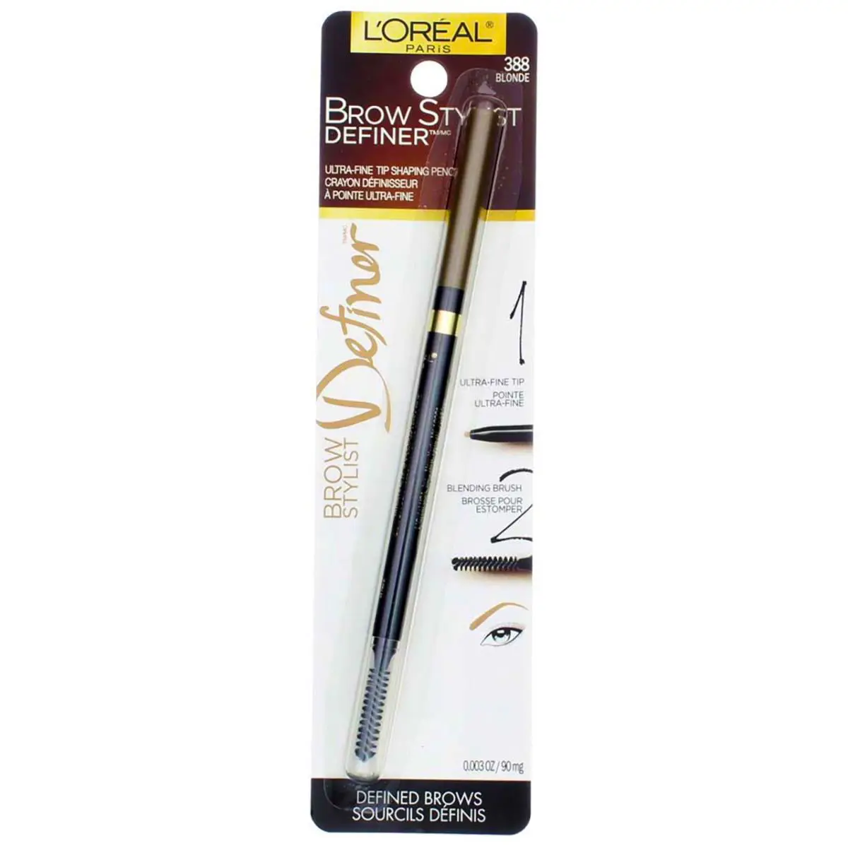 4 Pack L`oreal Paris Brow Stylist Definer Eyebrow Pencil Blonde 388 0.003 oz